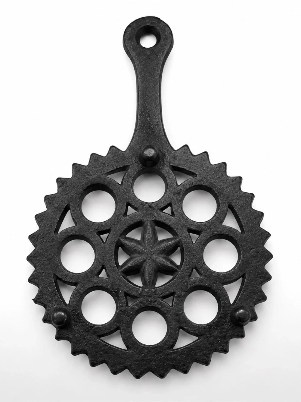 Vintage Cast Iron Starburst Trivet Pennsylvania Dutch Style 8½”